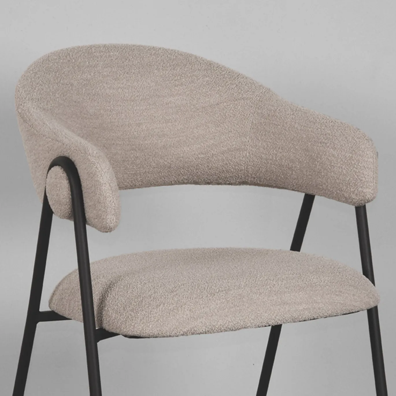 LABEL51 Eetkamerstoel Lowen Naturel Bouclé