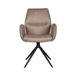 LABEL51 Eetkamerstoel Mellow Taupe Micro Suede Draaibaar
