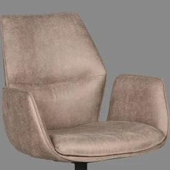 LABEL51 Eetkamerstoel Mellow Taupe Micro Suede Draaibaar