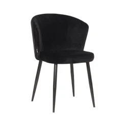 LABEL51 Eetkamerstoel Wave Zwart Fluweel