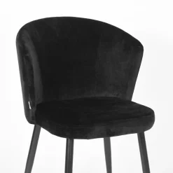 LABEL51 Eetkamerstoel Wave Zwart Fluweel