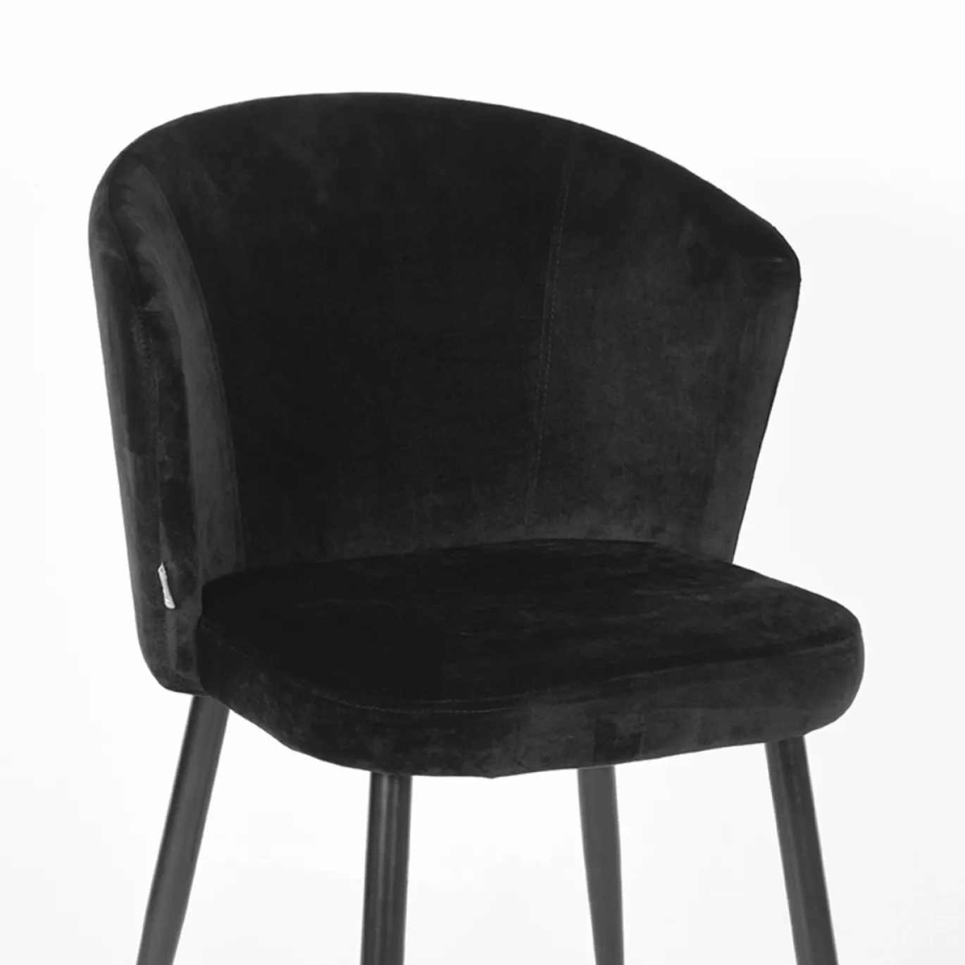 LABEL51 Eetkamerstoel Wave Zwart Fluweel