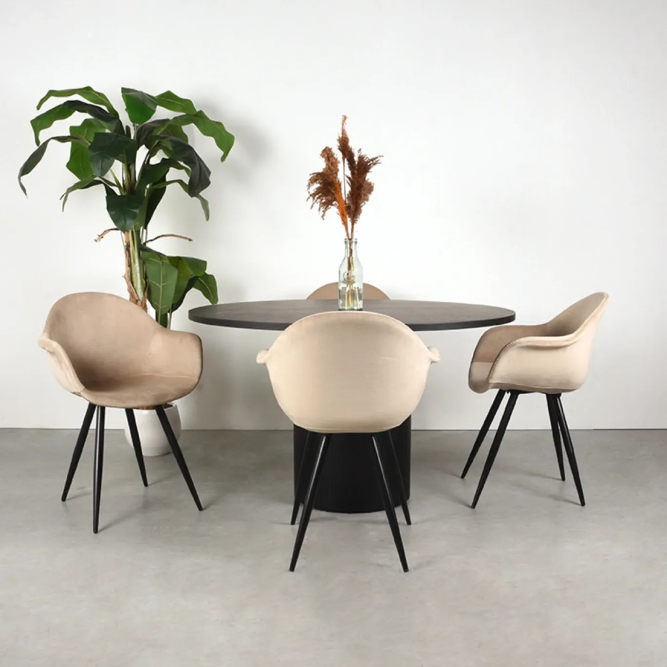 LABEL51 Eetkamertafel Oliva Zwart Eiken