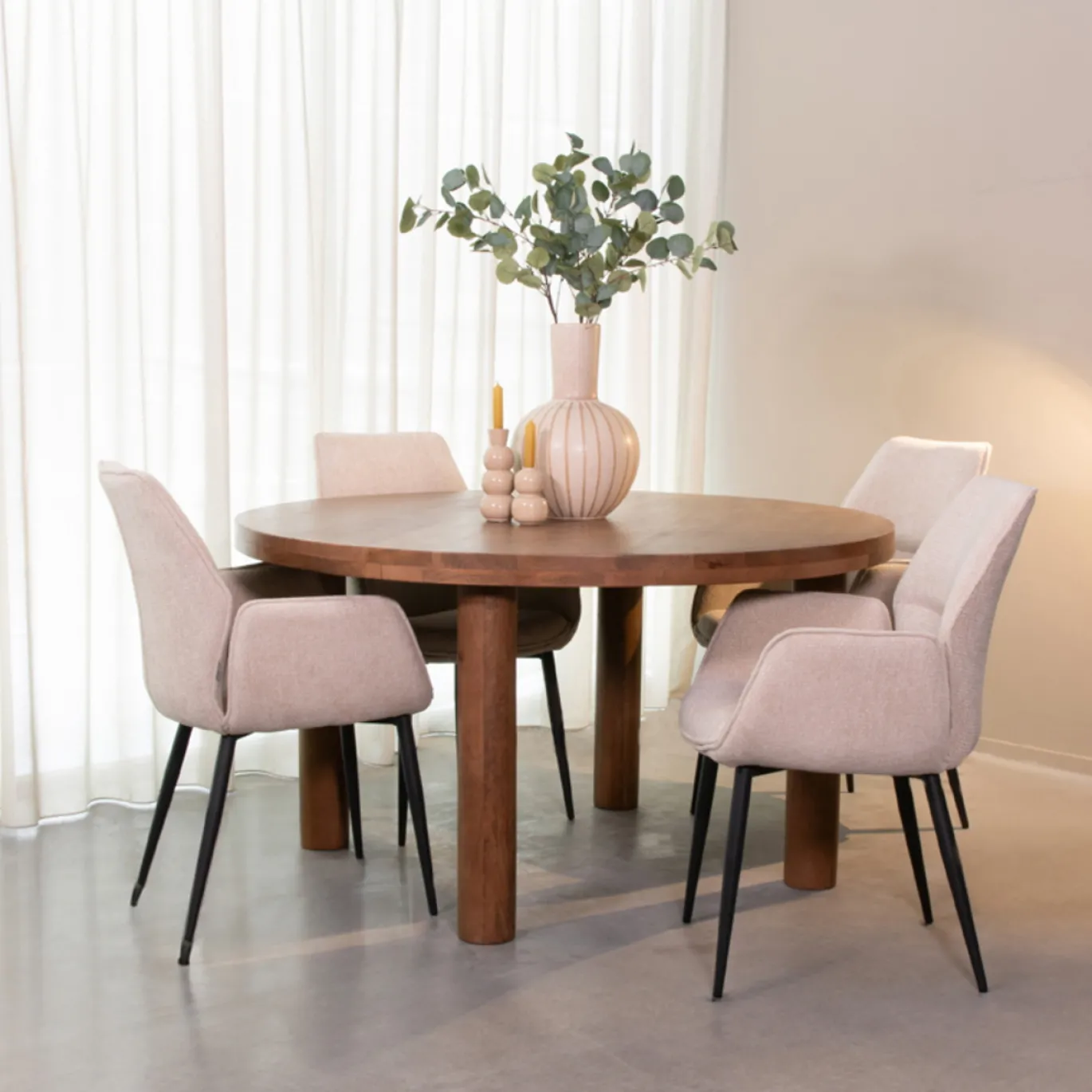 LABEL51 Eettafel Elly Bruin Ø140cm