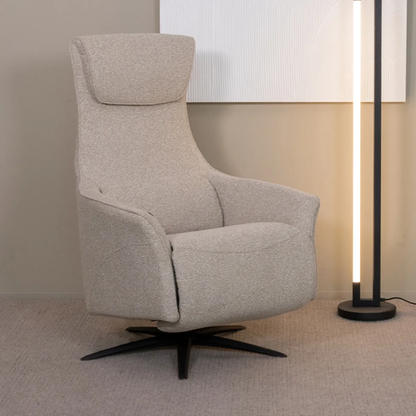 LABEL51 Elektrische Fauteuil Lund Bouclé Naturel