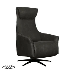 LABEL51 Elektrische Fauteuil Lund Micro Suède Antraciet