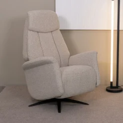LABEL51 Elektrische Fauteuil Oslo Naturel Bouclé