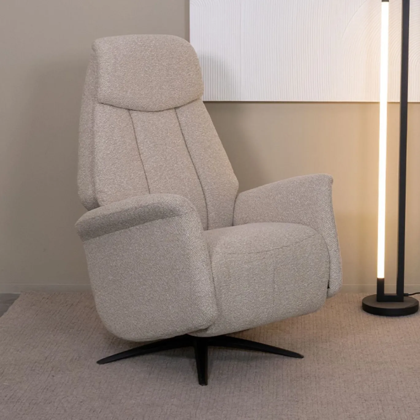 LABEL51 Elektrische Fauteuil Oslo Naturel Bouclé