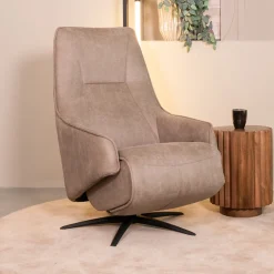 LABEL51 Elektrische Fauteuil Odense Micro Suède Taupe