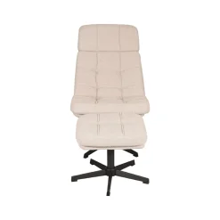 LABEL51 Fauteuil Alvar + Hocker Naturel Boucle