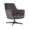 LABEL51 Fauteuil Toby Antraciet Velours