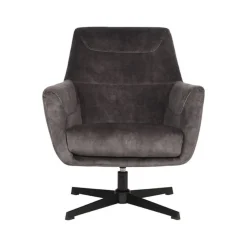 LABEL51 Fauteuil Toby Antraciet Velours