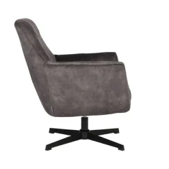 LABEL51 Fauteuil Toby Antraciet Velours