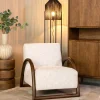 LABEL51 Fauteuil Viggo Bouclé Naturel/Walnoot