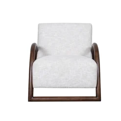 LABEL51 Fauteuil Viggo Bouclé Naturel/Walnoot
