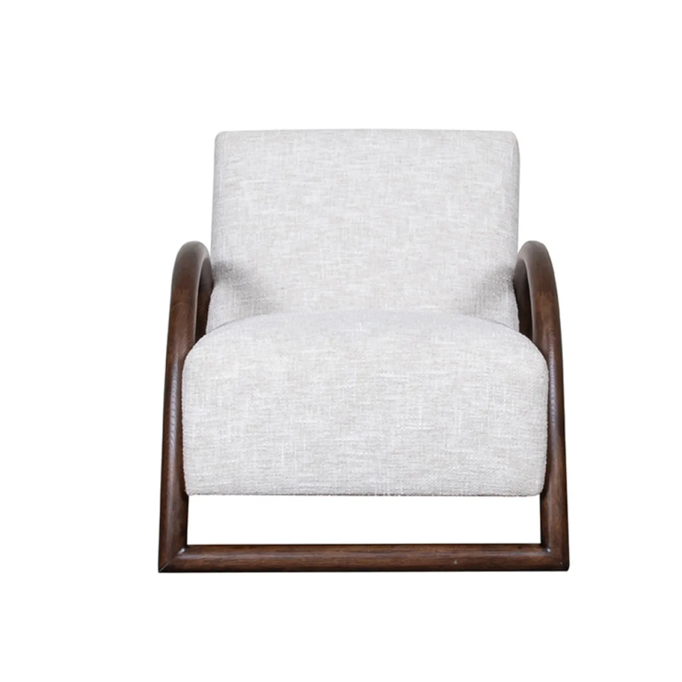 LABEL51 Fauteuil Viggo Bouclé Naturel/Walnoot