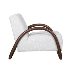 LABEL51 Fauteuil Viggo Bouclé Naturel/Walnoot