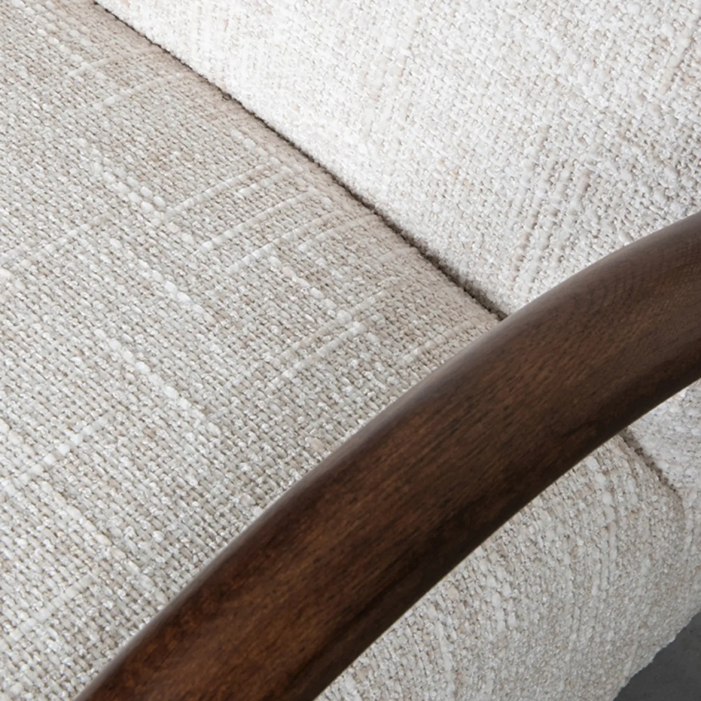 LABEL51 Fauteuil Viggo Bouclé Naturel/Walnoot