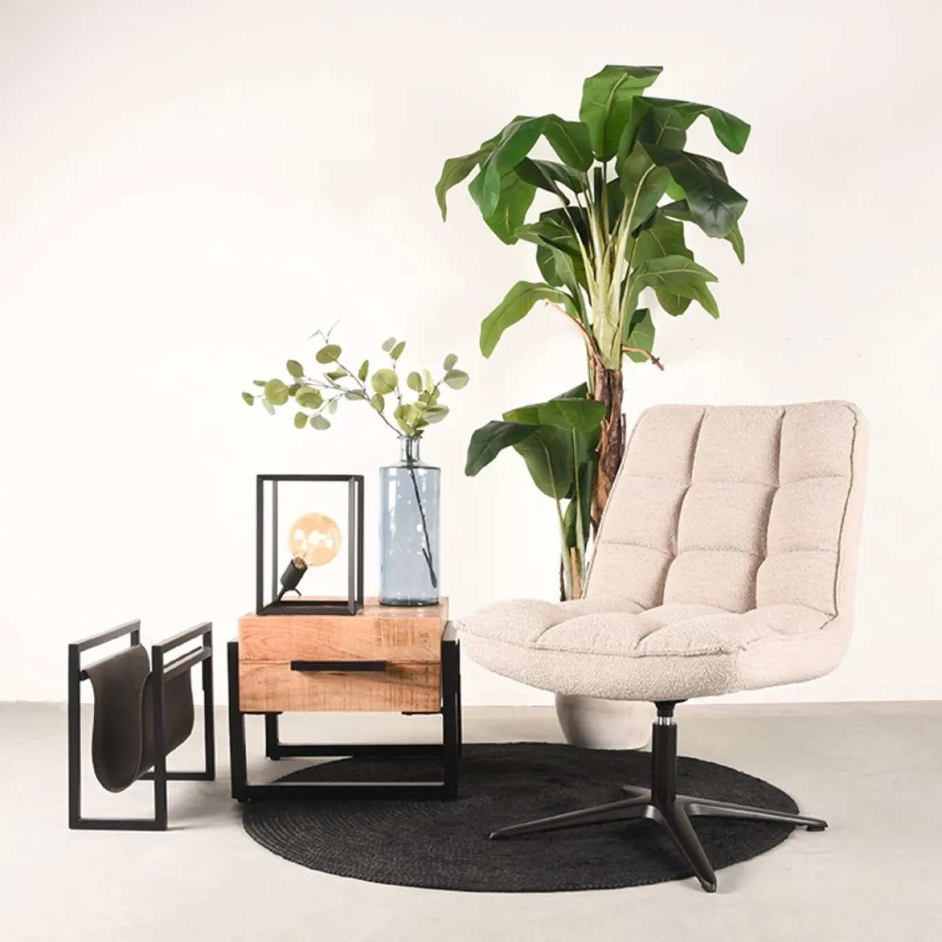 LABEL51 Fauteuil Vince Naturel Boucle