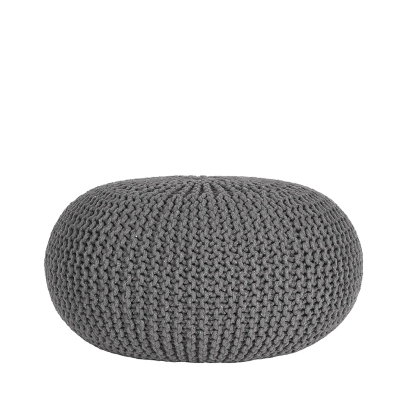 Label51 Poef Knitted Donkergrijs Katoen L