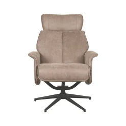 LABEL51 Relaxfauteuil Verdal Taupe Micro Suede