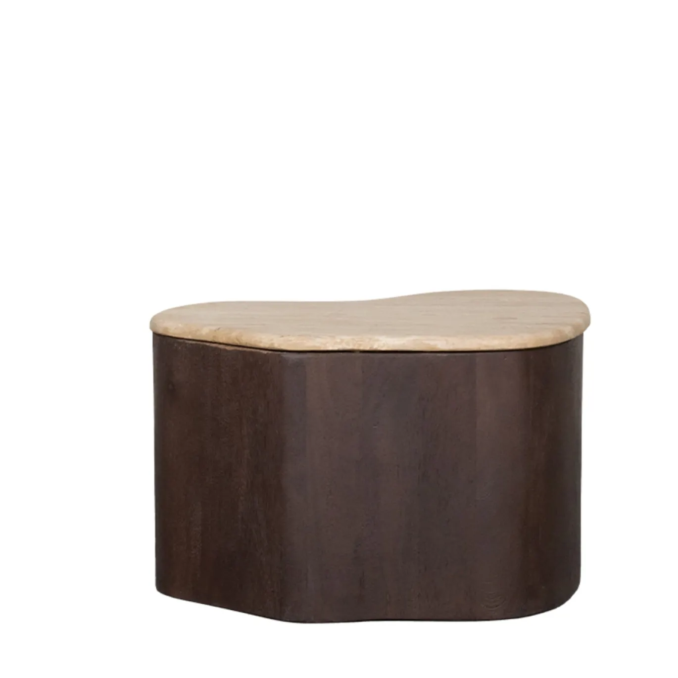 LABEL51 Salontafel Davi Travertin/Espresso 50cm