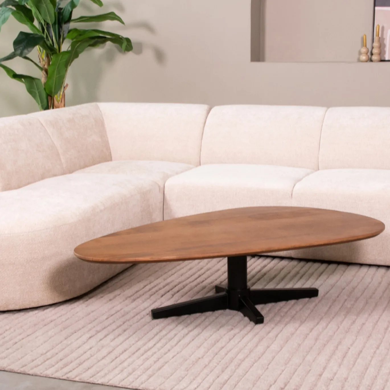 LABEL51 Salontafel Rosie Organisch Bruin 140cm