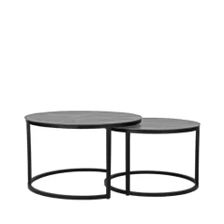LABEL51 Salontafels Grand Antiek Ash Metaal 75 cm (Set van 2)