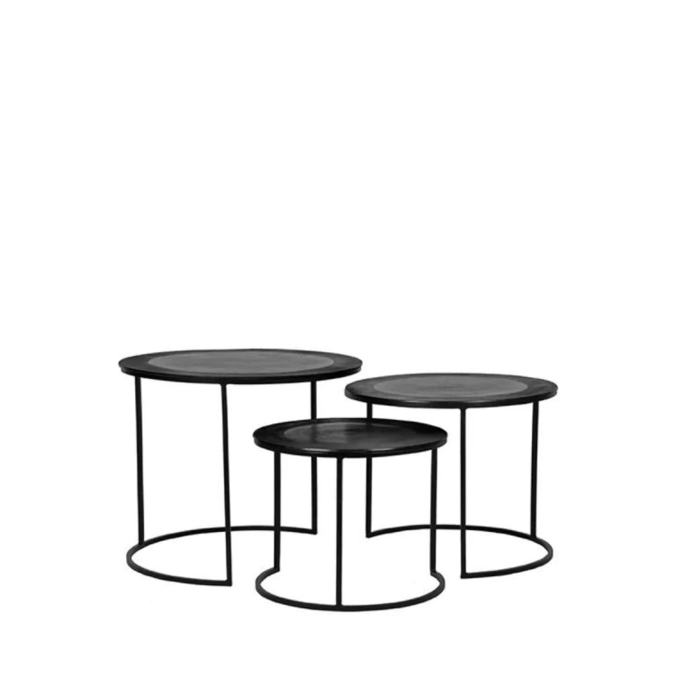 LABEL51 Salontafels Tres Zwart Metaal (Set van 3)