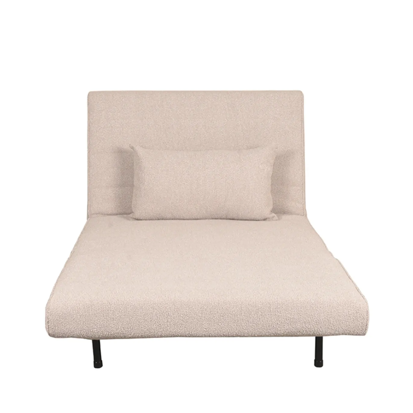 LABEL51 Slaapbank Single Bouclé Naturel/Zwart