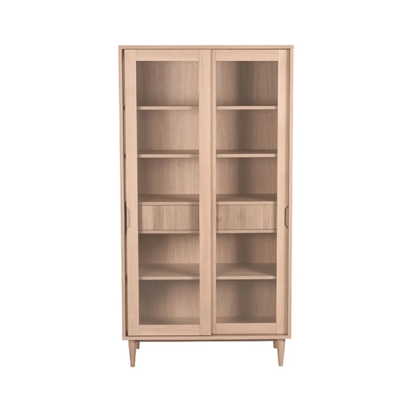 LABEL51 Vitrinekast Jule Naturel Eikenhout 100x180cm