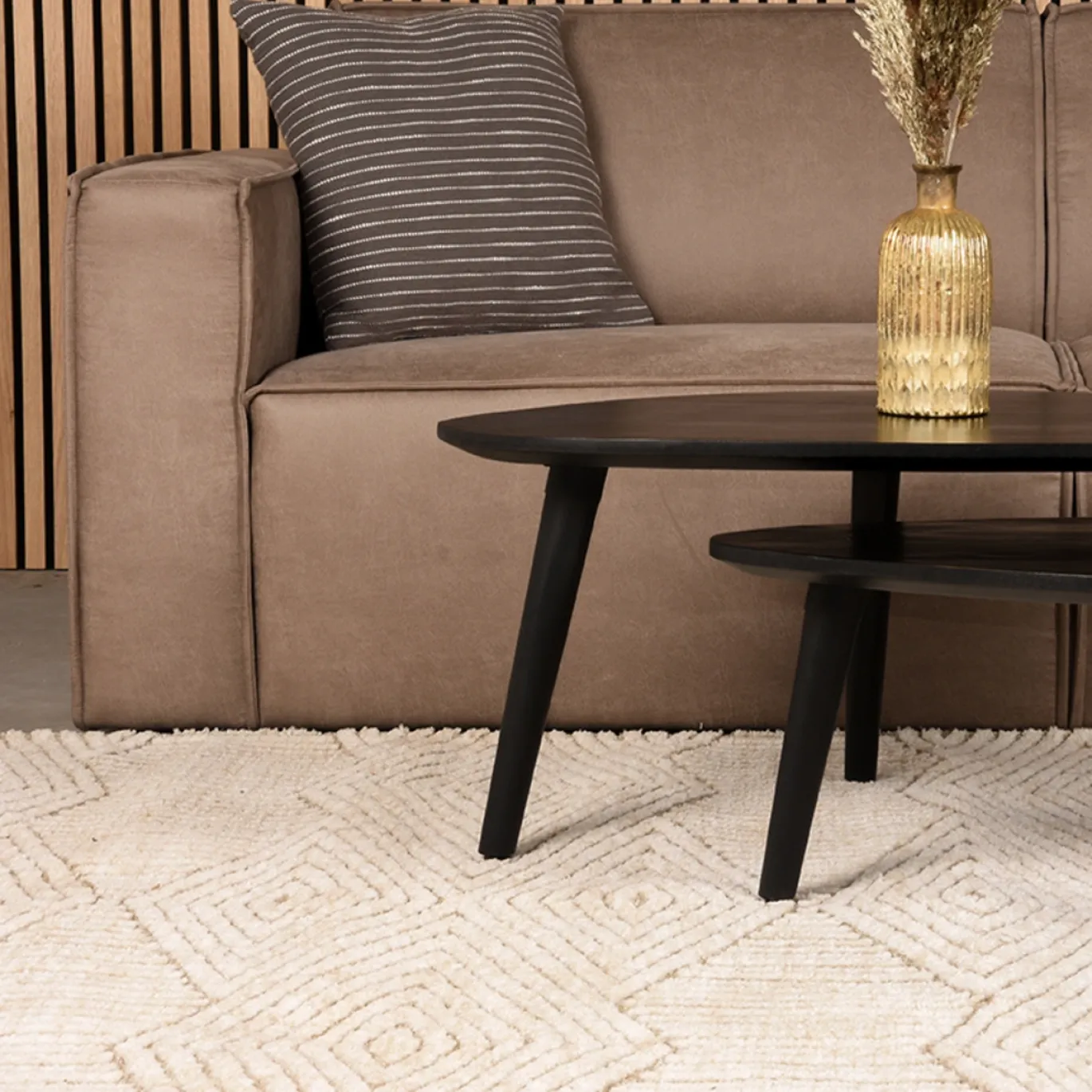LABEL51 Vloerkleed Cosy Taupe Synthetisch 160x230 cm