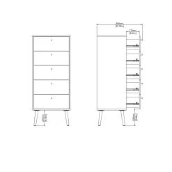Ladekast Bodo Wit 5-lades - Giga Living