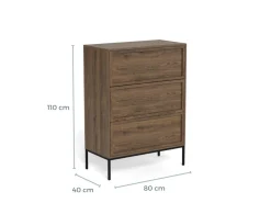 Ladekast Darvo Gerookt Eiken Bruin 110cm - Giga Living
