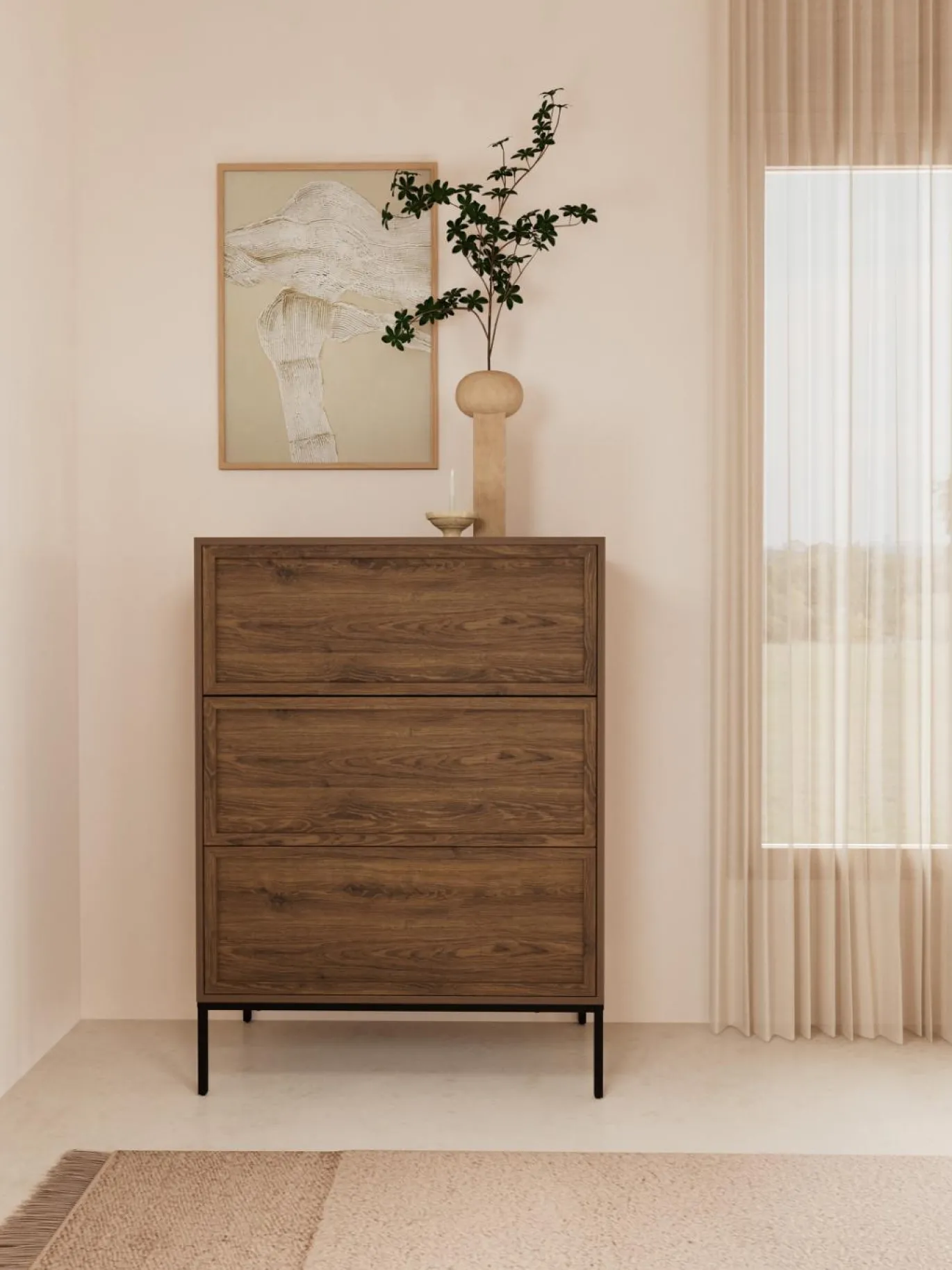 Ladekast Darvo Gerookt Eiken Bruin 110cm - Giga Living