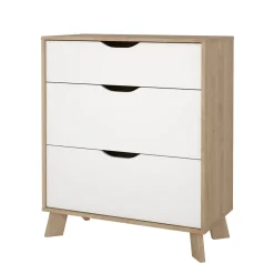 Ladekast Ikast Wit Jackson Hickory 3-lades - Giga Living