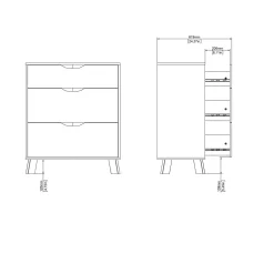 Ladekast Ikast Wit Jackson Hickory 3-lades - Giga Living