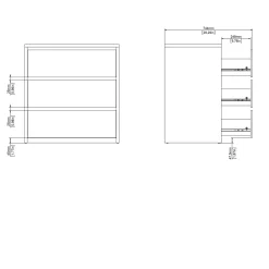 Ladekast Next Jackson Hickory Wit Hoogglans 3-lades - Giga Living
