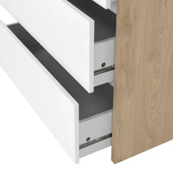 Ladekast Next Jackson Hickory Wit Hoogglans 3-lades - Giga Living