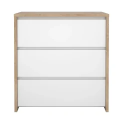 Ladekast Next Jackson Hickory Wit Hoogglans 3-lades - Giga Living