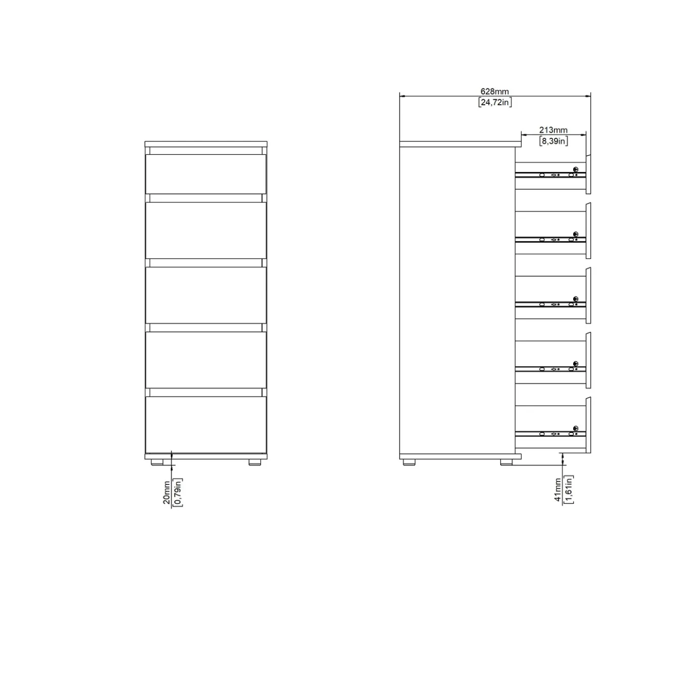 Ladekast Nova Jackson Hickory 40cm - Giga Living