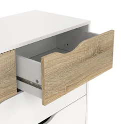 Ladekast Oslo Wit/Naturel 4-lades - Giga Living