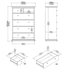 Ladekast Paris Matgrijs - Giga Living