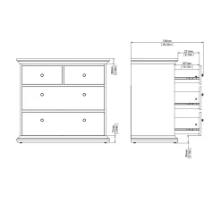 Ladekast Paris Matgrijs 4-lades - Giga Living