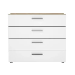 Ladekast Pepe Naturel/Wit Hoogglans 4-lades 80cm - Giga Living