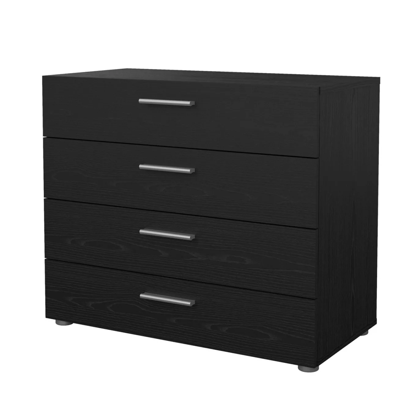 Ladekast Pepe Zwart Houtnerf 4-lades - Giga Living