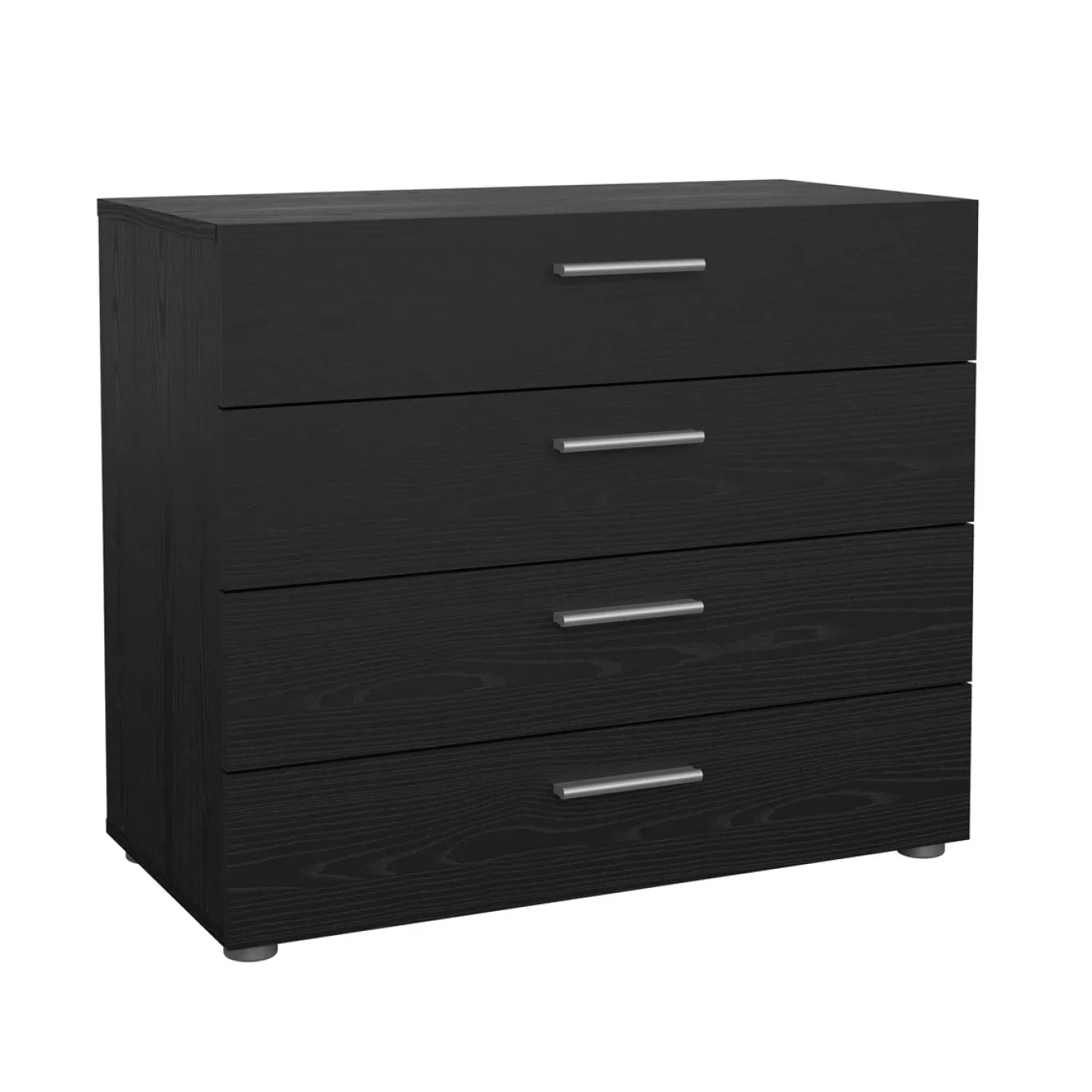 Ladekast Pepe Zwart Houtnerf 4-lades - Giga Living