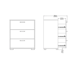 Ladekast Sofia Jackson Hickory 3-lades 82cm - Giga Living