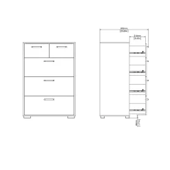 Ladekast Sofia Wit Hoogglans 3-lades 102cm - Giga Living