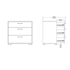 Ladekast Sofia Wit 3-lades - Giga Living